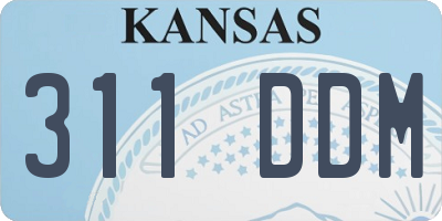 KS license plate 311DDM
