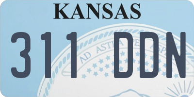 KS license plate 311DDN