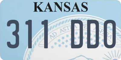 KS license plate 311DDO