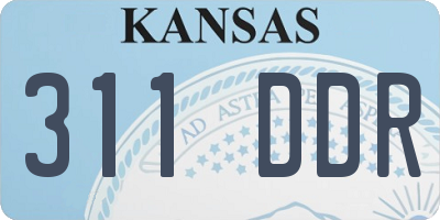 KS license plate 311DDR
