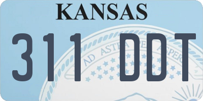KS license plate 311DDT