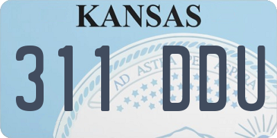KS license plate 311DDU