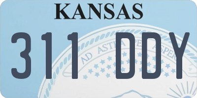 KS license plate 311DDY