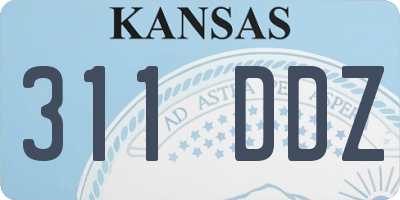 KS license plate 311DDZ