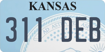 KS license plate 311DEB
