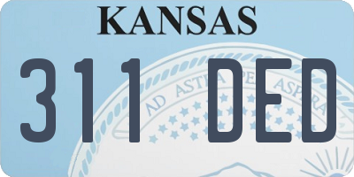 KS license plate 311DED