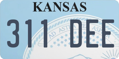 KS license plate 311DEE