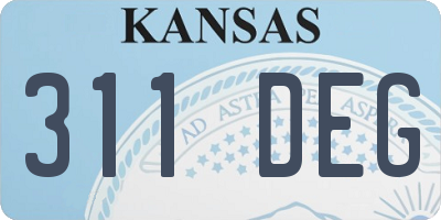 KS license plate 311DEG