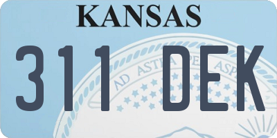 KS license plate 311DEK