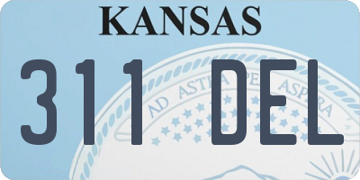 KS license plate 311DEL