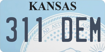 KS license plate 311DEM