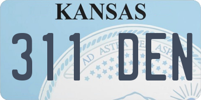 KS license plate 311DEN