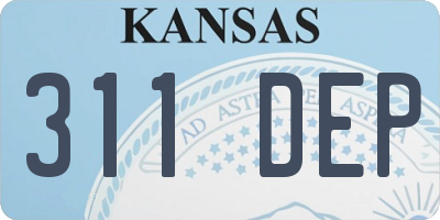 KS license plate 311DEP