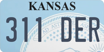 KS license plate 311DER