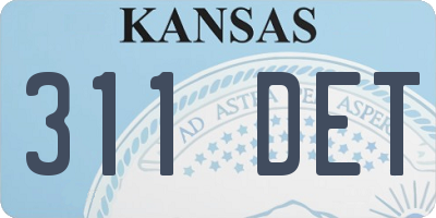 KS license plate 311DET