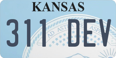KS license plate 311DEV