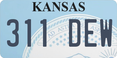 KS license plate 311DEW