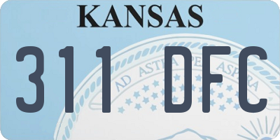 KS license plate 311DFC