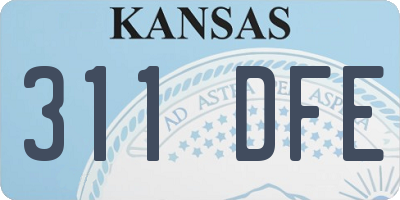 KS license plate 311DFE