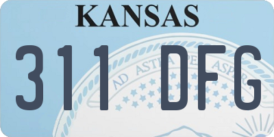 KS license plate 311DFG