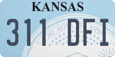 KS license plate 311DFI