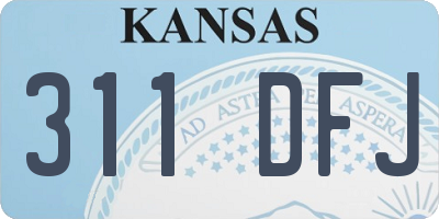 KS license plate 311DFJ