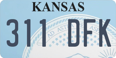 KS license plate 311DFK