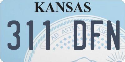 KS license plate 311DFN