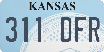 KS license plate 311DFR