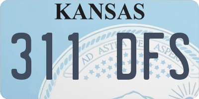 KS license plate 311DFS