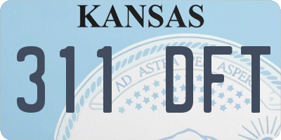 KS license plate 311DFT