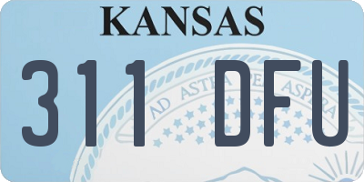KS license plate 311DFU
