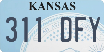 KS license plate 311DFY