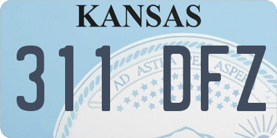 KS license plate 311DFZ