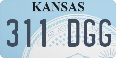 KS license plate 311DGG