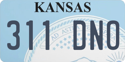 KS license plate 311DNO