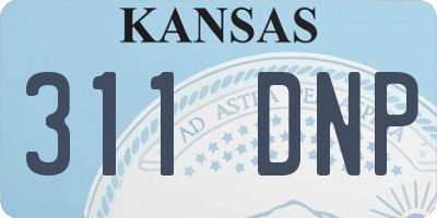 KS license plate 311DNP