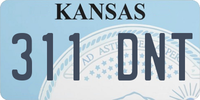 KS license plate 311DNT
