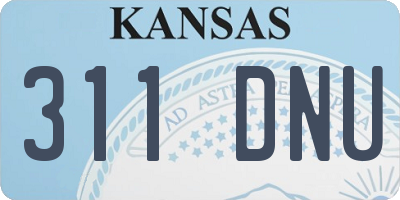 KS license plate 311DNU