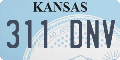KS license plate 311DNV