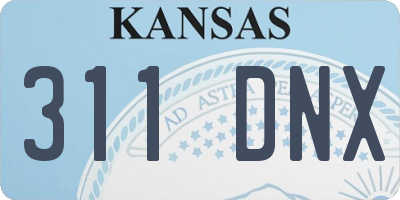 KS license plate 311DNX