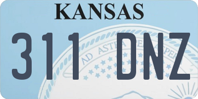 KS license plate 311DNZ