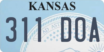KS license plate 311DOA