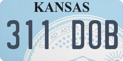 KS license plate 311DOB