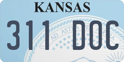 KS license plate 311DOC