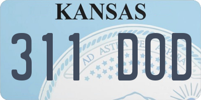 KS license plate 311DOD