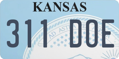 KS license plate 311DOE