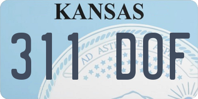 KS license plate 311DOF