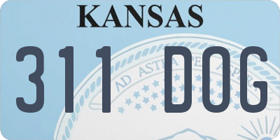 KS license plate 311DOG