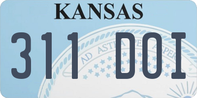 KS license plate 311DOI